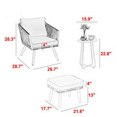 Culb Outdoor Patio Seating Set 2 Chairs and 1 Table Set (Black)