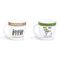 Clay Craft - Happiness Is, Having Friends Bone China Milk Mug, 270 ml/5.6cm, Multicolour