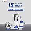 Preethi Blue Leaf Platinum MG 139 mixer grinder, 750 watt, 4 jars includes Super Extractor juicer