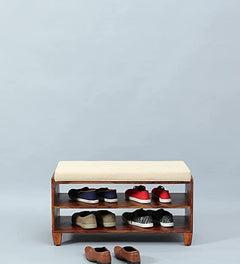 Solid Sheesham Tier Shoe Rack Organizer Wooden | Sheesham Wood Shoe Rack with Seat | Shoe Rack for Home | Hall 