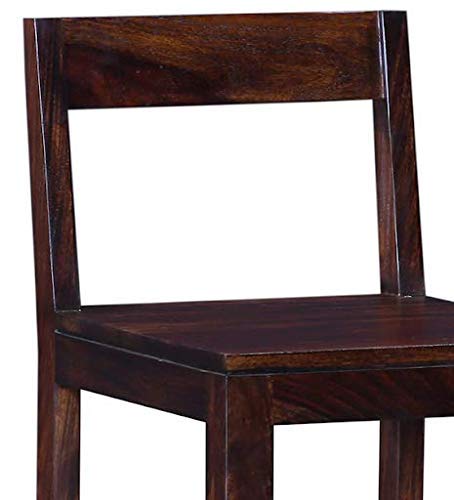 Solid Wooden Bar Chair | Hotel Bar Counter Chair | Cafe Bar Chair in Provincial Light Walnut Finish