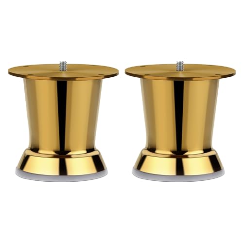 Plantex Heavy Duty Stainless Steel 3 inch Sofa Leg/Bed Furniture Leg Pair for Home Furnitures/Furniture Legs for Table/Support Legs/Sofa Furniture Leg (Golden) Set of 2 Pcs
