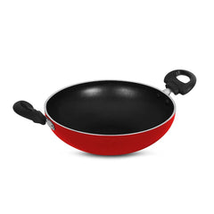 Pigeon Induction Base Storm Non Stick Kadai with Stainless Steel Lid, 200 IB, 1 Piece, Red