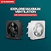 Almonard Eco Vent Exhaust Fan | 10 Inches | Aerodynamic fan blades | Silent operation | Powerful ventilation at 250 mm sweep, 45 W, 1300 RPM | Exhaust fan for kitchen, bathroom laundry room (White)