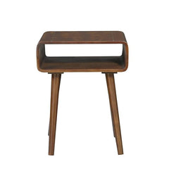 Bedside end Table Open Shelf | Sofa Side Table | Bedroom Table | Tall End Table | Rosewood | Color Black (Brown