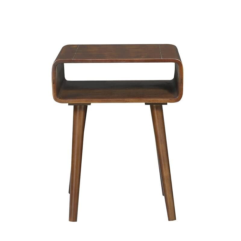 Bedside end Table Open Shelf | Sofa Side Table | Bedroom Table | Tall End Table | Rosewood | Color Black (Brown