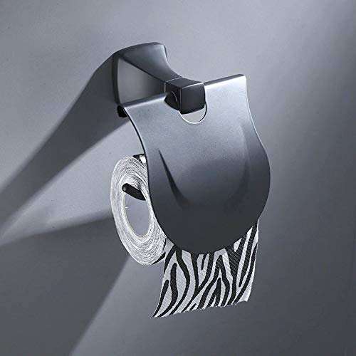 Plantex Space Aluminium Black Bathroom Accessories Set of 5-pcs/Bathroom Hardware Set (Towel Rod/Napkin Ring/Paper Holder/Soap Dish/Tumbler Holder)-3