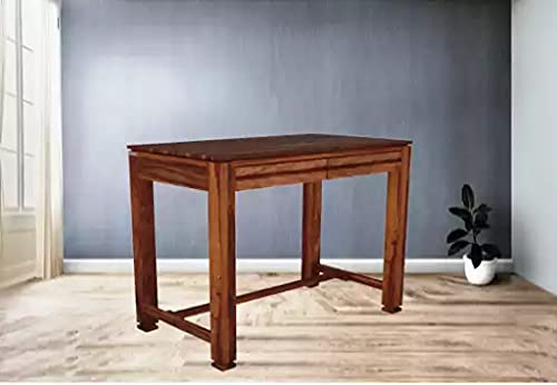 Solid Sheesham Wood Study and Writing Tables for Offices and Home with 2 Drawer Walnut