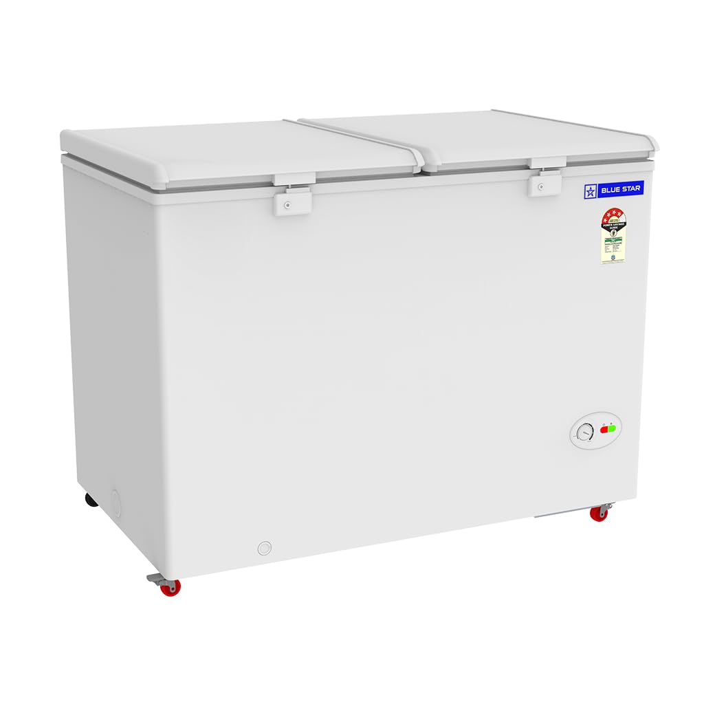Blue Star HT4-N350, 350 Liter Hard Top Double Door Deep Freezer (310 Liter, White, 4-star)