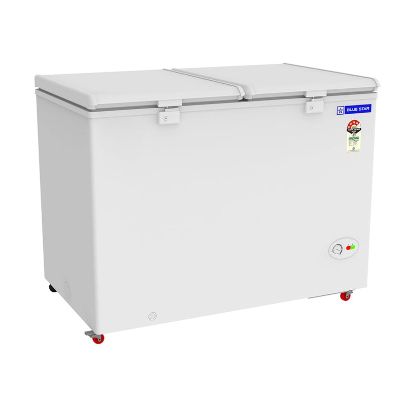 Blue Star HT4-N350, 350 Liter Hard Top Double Door Deep Freezer (310 Liter, White, 4-star)