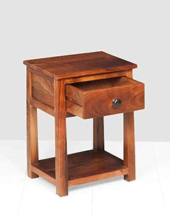 Bedside Table 1 Drawer 2 Tier |Side Table | End Table | Nightstand | Indian Teak Color Table
