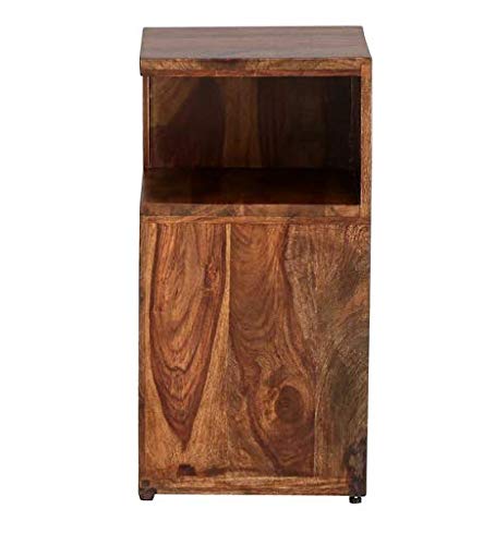 Solid Wood End Table in Provincial Teak Finish Wooden Bedside Table for Bedroom | Solid Wood Nightstand Lamp Ta