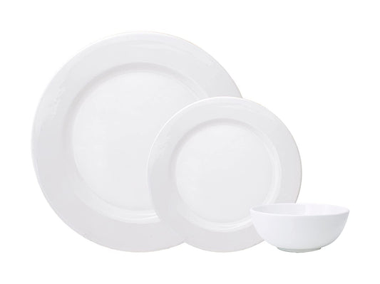 Clay Craft Fine Ceramic Dinner Set Georgian (White - 18 Pieces), for Family of 6, Dinner Set Ceramic, Crockery Set, Dining Set for Dinner, Microwave Safe Plates and Bowls Set, Crockery Set for Gift