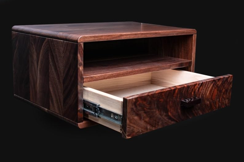 Floating Nightstand in Walnut Finish