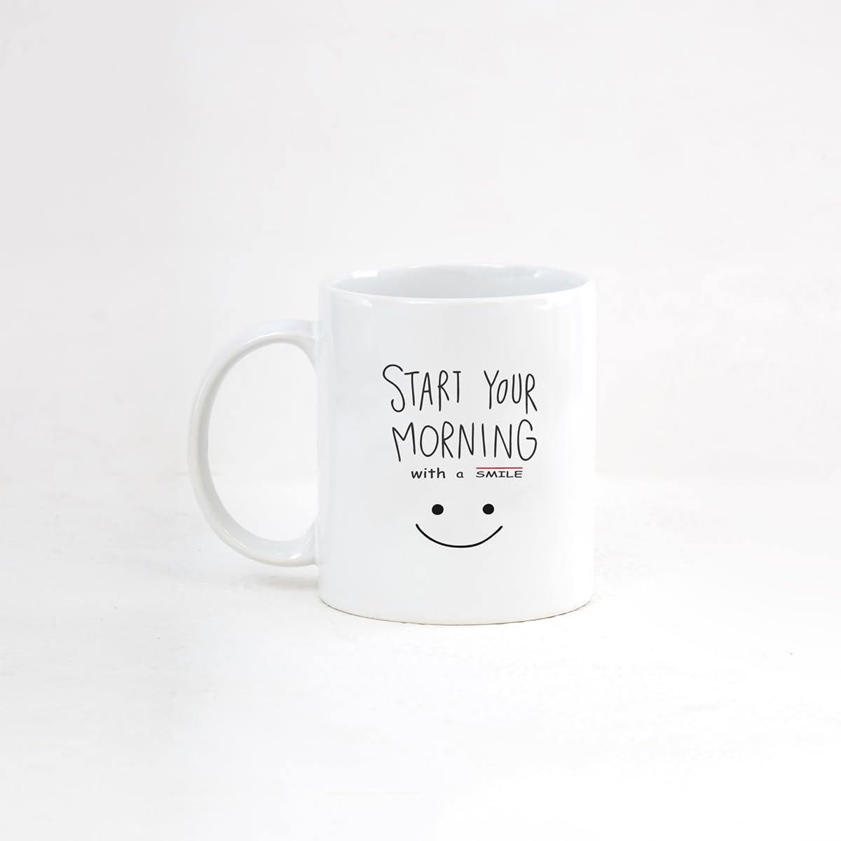 Clay Craft Fine Ceramic Start Your Morning Printed Milk/Coffee Mug 1 Piece 360 ml