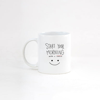 Clay Craft Fine Ceramic Start Your Morning Printed Milk/Coffee Mug 1 Piece 360 ml