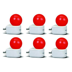 Philips Plug N Play Plastic Coral Rush LED Bulb (Red, 0.5W) - Pack of 6