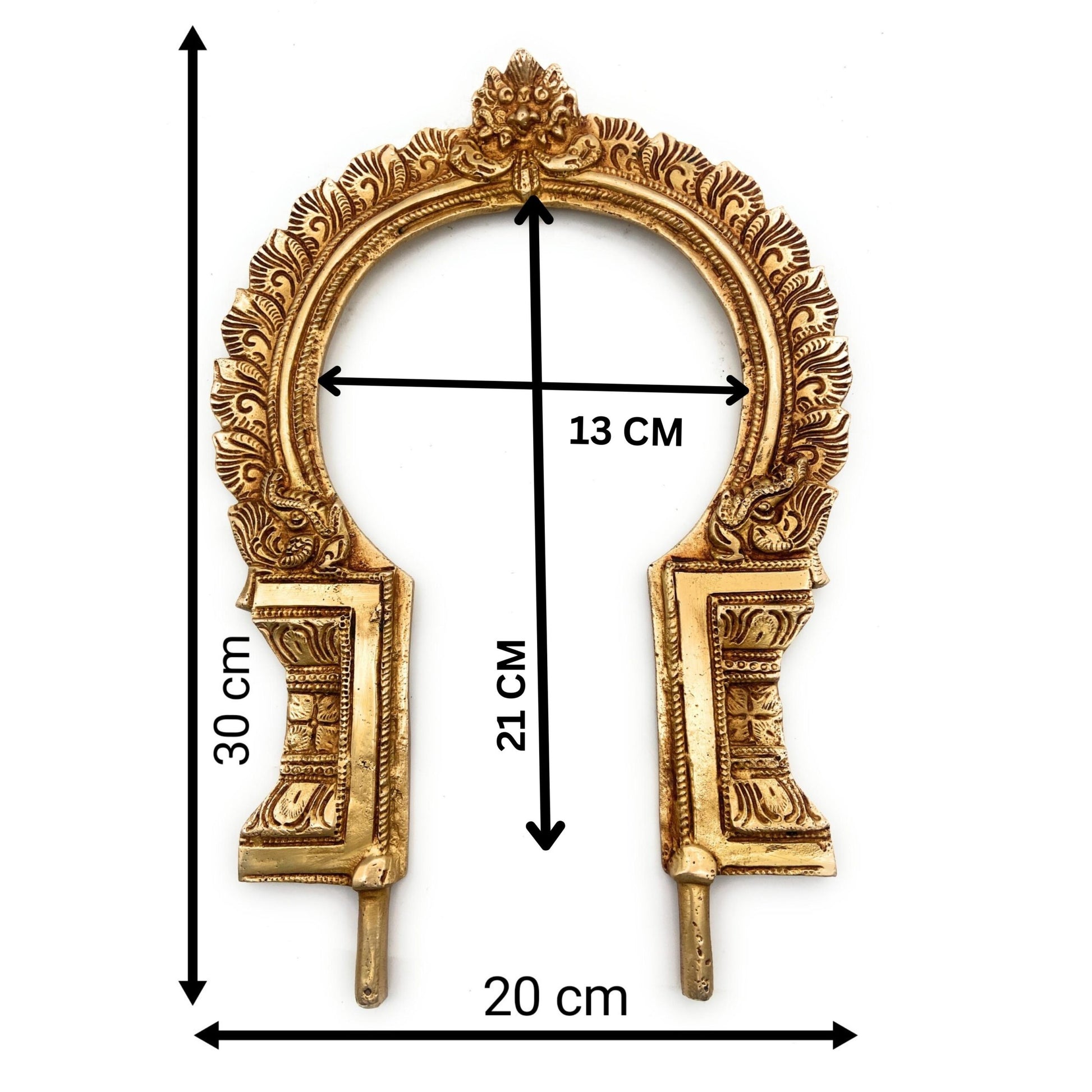 Bhunes Brass Traditional Prabhavali Frame – Arch Wall Hanging for Temple, Home Decor, Prabhawali for Deity, Prabhaval, Gold, 12 Inch, 1 Piece