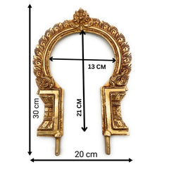 Bhunes Brass Traditional Prabhavali Frame – Arch Wall Hanging for Temple, Home Decor, Prabhawali for Deity, Prabhaval, Gold, 12 Inch, 1 Piece