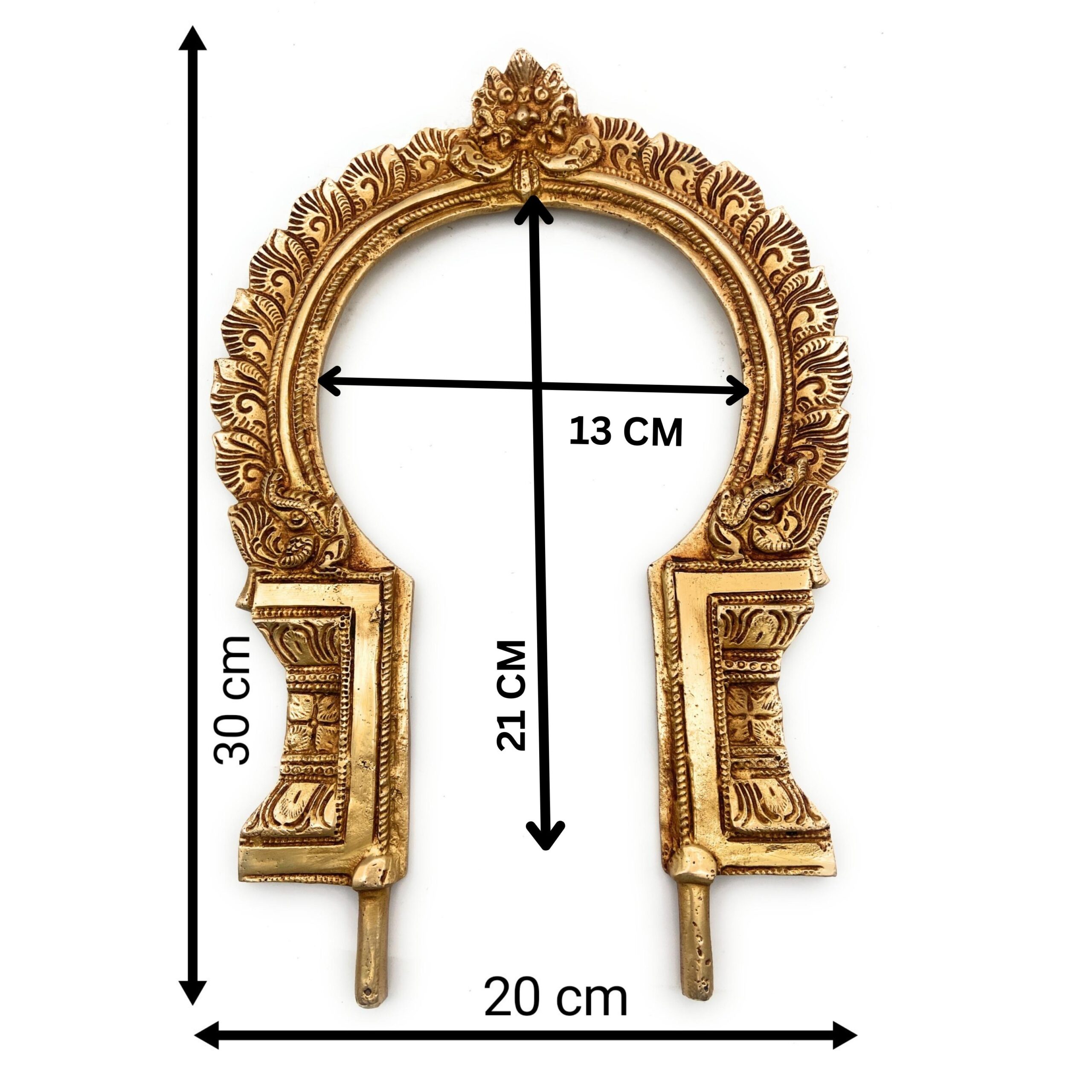 Bhunes Brass Traditional Prabhavali Frame – Arch Wall Hanging for Temple, Home Decor, Prabhawali for Deity, Prabhaval, Gold, 12 Inch, 1 Piece