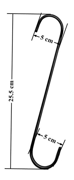Plantex Steel S Hooks for Hanging Heavy Duty/Plants/Pots/Tree Branch/Bird Feeder - Extension Hook for Hanging Plant for Indoor/Outdoor Uses - S Hook (Pack of 10), Black-4