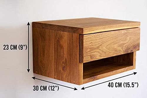 Modern Floating Nightstand with Drawer – Space-Saving Floating Bedside Table with Hidden Storage – Sleek Wall-M