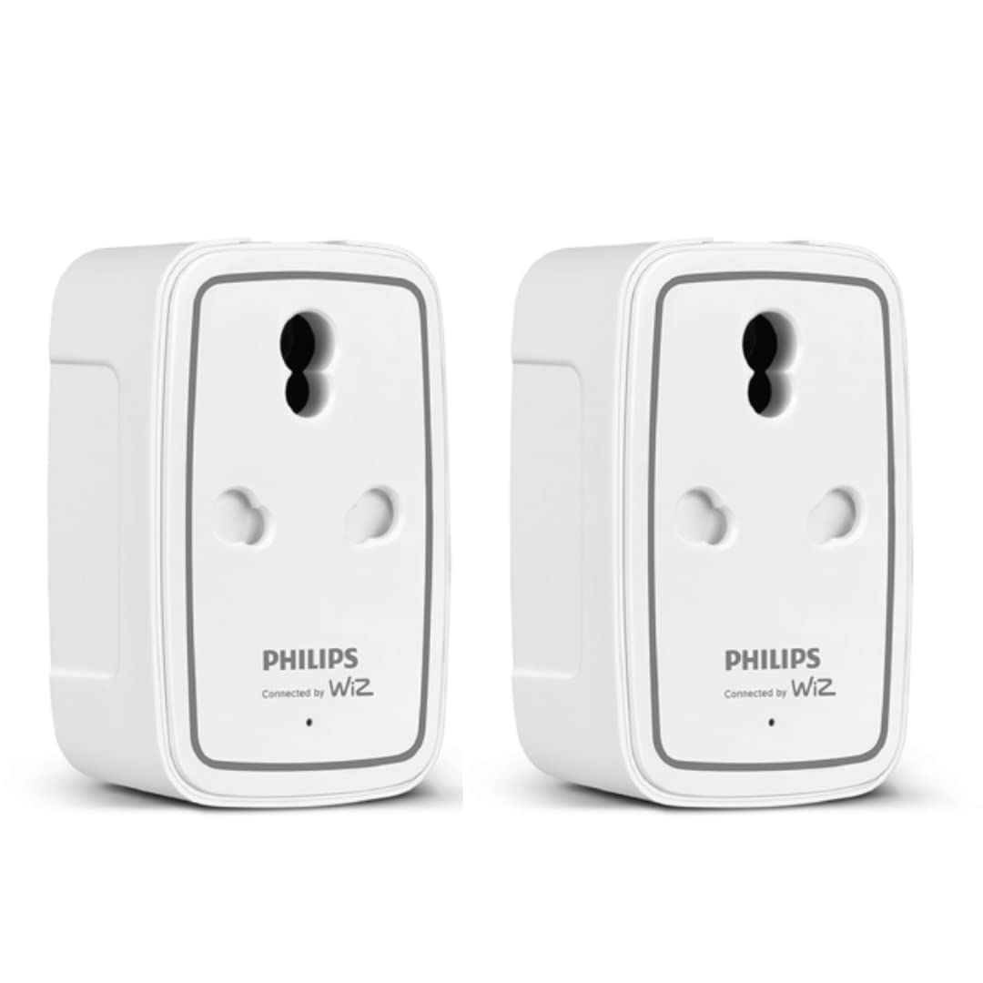 Philips 6-16A Smart WiFi Plug (Pack of 2) (black, B0C4FV6TR5)