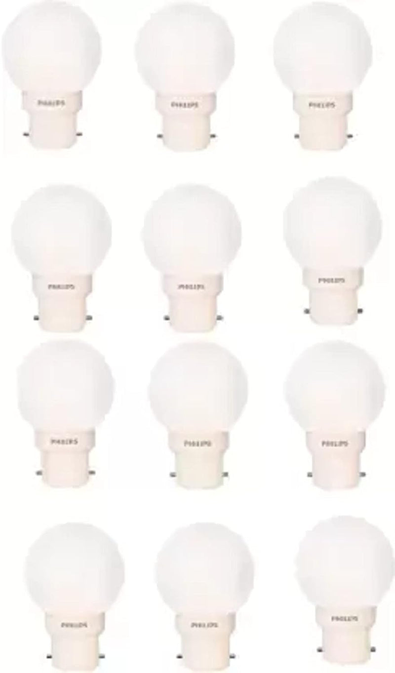 Philips 0.5 W Round B22 LED Bulb (White, Pack of 12)