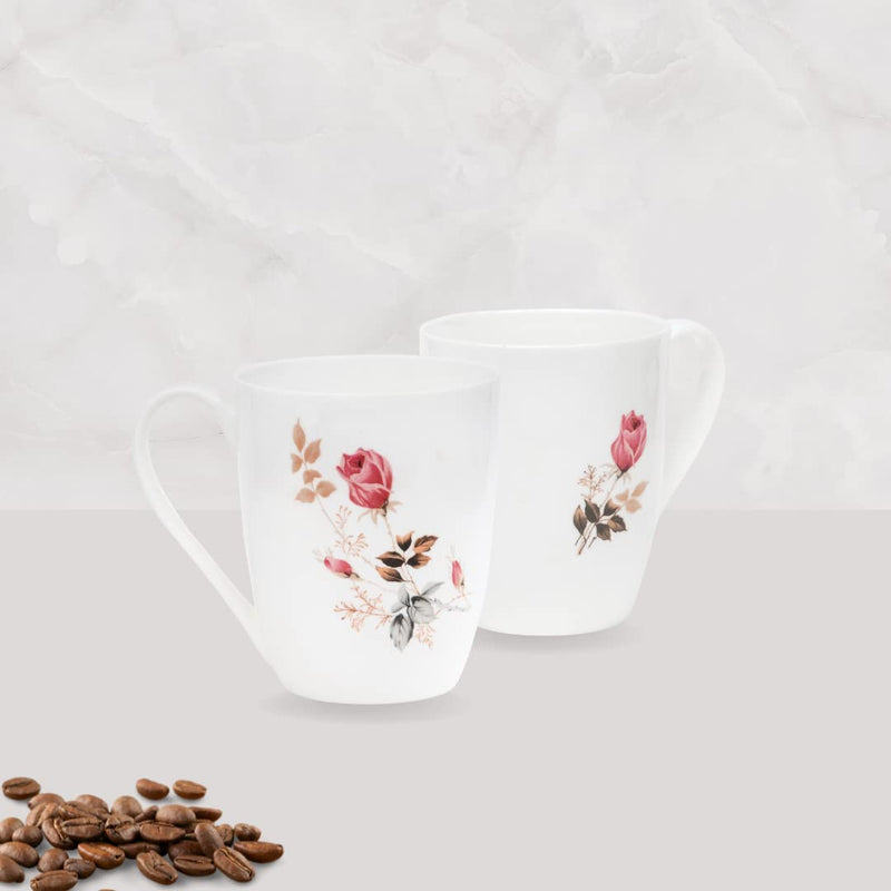 Clay Craft Fine Ceramic | Floral Printed | Tea/Coffee Cups - Set of 6-180 ml Each (Cup Saucer)