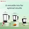 Havells Capture 500W Mixer Grinder 3 Stainless Steel Jars | 21000 RPM High-Speed Motor | Rust-Resistant 304 SS Blades | 1.5L Large Blending Jar | Overheat Protection | 1-Year Warranty (Black)