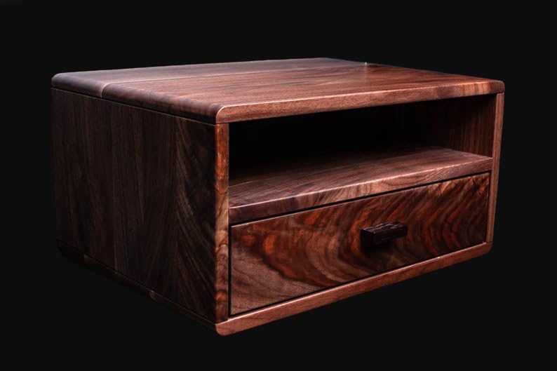 Floating Nightstand in Walnut Finish