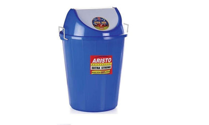 ARISTO Plastic Swing Lid Garbage Waste Dustbin, 30 Ltrs, Red