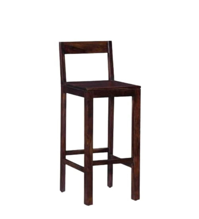 Elegant Sheesham Wood Bar Chair - Durable, Handcrafted, Comfortable Seating with Footrest, Ideal for Home Bar, 