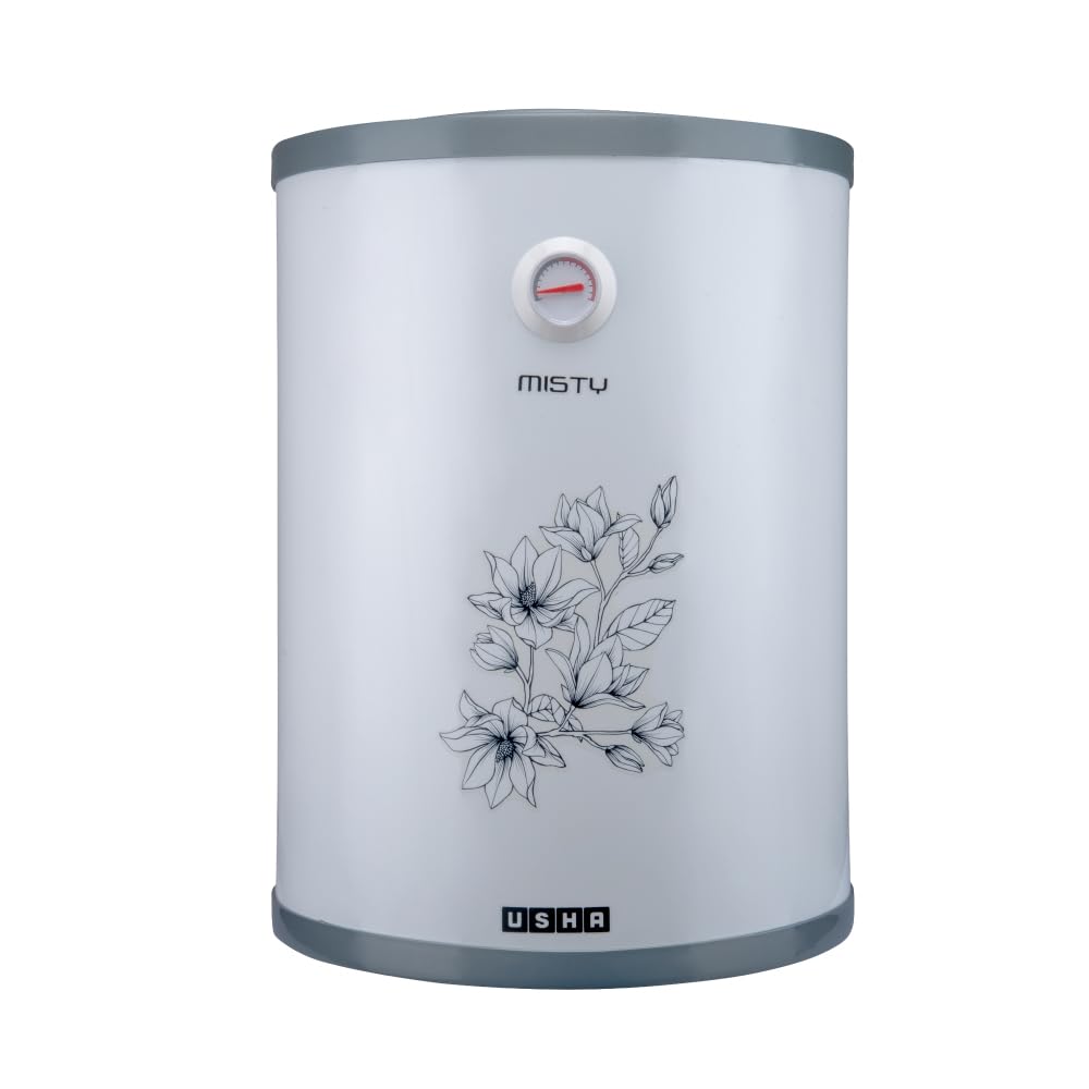 Usha Misty 6 Ltr 2000-Watt 5 Star Storage Water Heater (Grey Magnolia) With Pipes & Free Installation