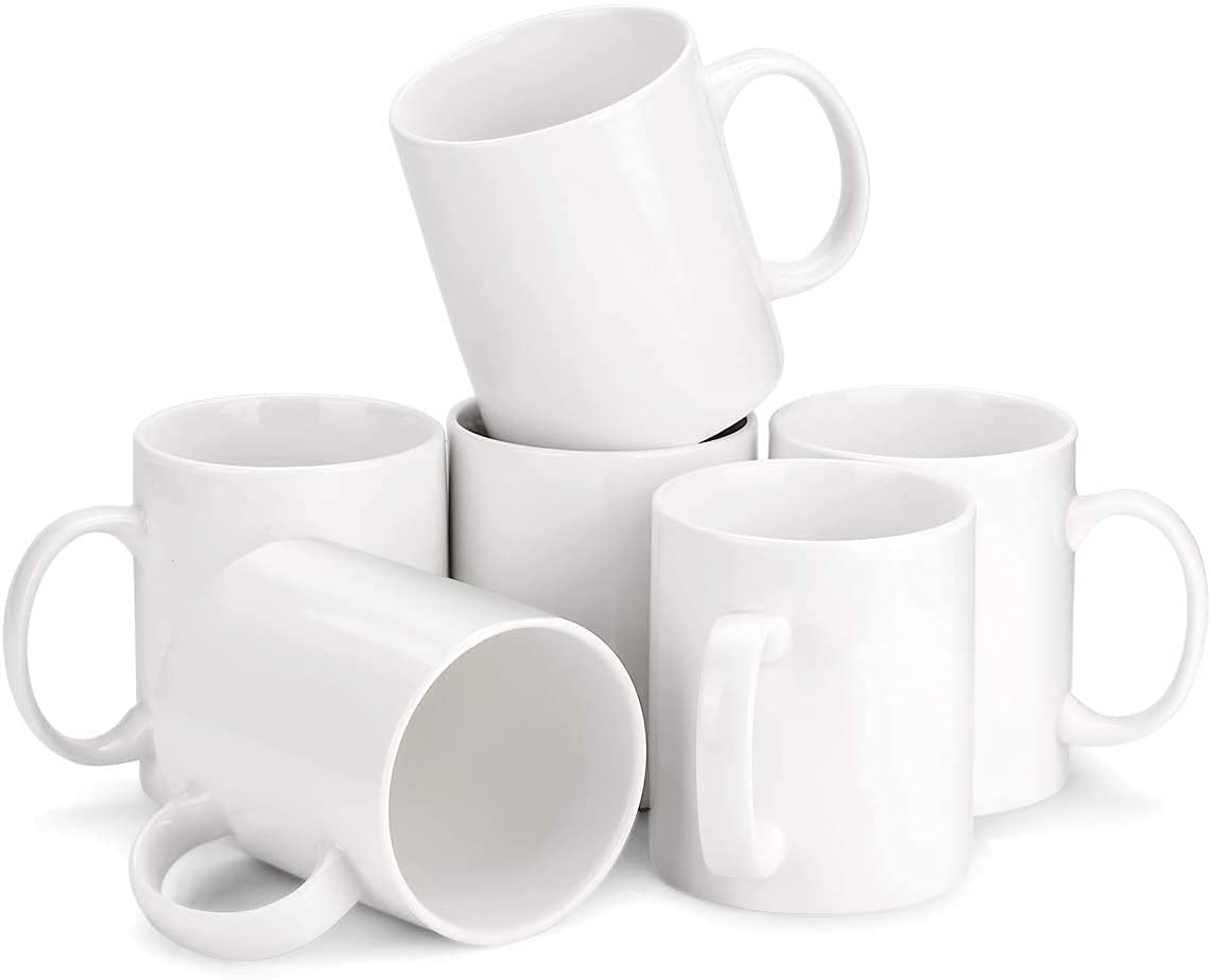 Clay Craft Fine Ceramic Plain Solid Color Milk Mug 350 ml Best for Office and Home, Gifted to Mother, Father, Sister, Brother, Friends and Family (White, 1)