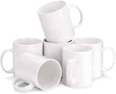 Clay Craft Fine Ceramic Plain Solid Color Milk Mug 350 ml Best for Office and Home, Gifted to Mother, Father, Sister, Brother, Friends and Family (White, 1)
