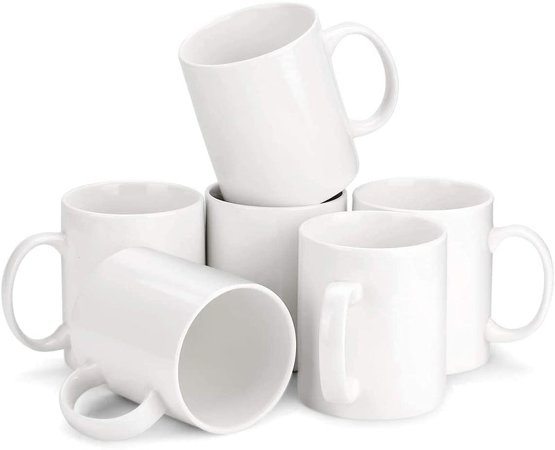 Clay Craft Fine Ceramic Plain Solid Color Milk Mug 350 ml Best for Office and Home, Gifted to Mother, Father, Sister, Brother, Friends and Family (White, 1)