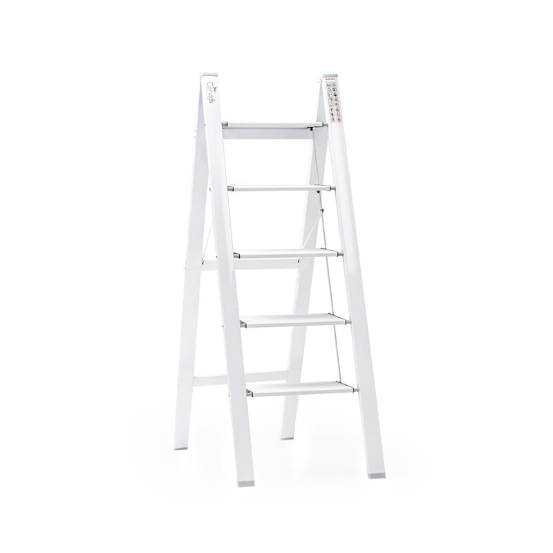 Corvids 2-Steps Premium Folding Step Stool | 2-Year Warranty | Wide Anti-Slip Pedal, Portable Lightweight Aluminum Step Ladder for Home and Office Use (Teak)