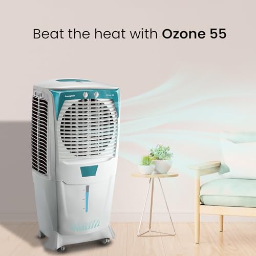 Crompton Ozone 55 Litres Desert Air Cooler for home | Large & Easy Clean Ice Chamber | 4-Way Air Deflection | High Density Honeycomb Pads | Everlast Pump | Auto Fill
