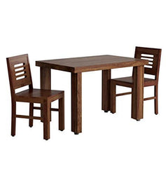 Sheesham Wood 2 Seater Dining Table with Chairs for Home Dining & Living Room Hall (Brown)