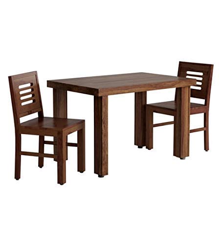 Sheesham Wood 2 Seater Dining Table with Chairs for Home Dining & Living Room Hall (Brown)