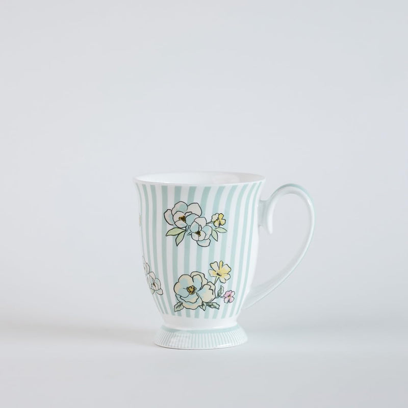 Magique by The Wishing Chair x ClayCraft : Stripe Happy Days Ceramic Coffee Mug 300ml | Fine China Milk Tea Cup | Microwave & Dishwasher Safe | Elegant Mug for Home Office Gifting