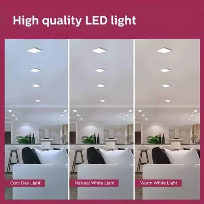 Philips 6W Square FullGlow LED Surface Light (Warm White) – Pack of 3