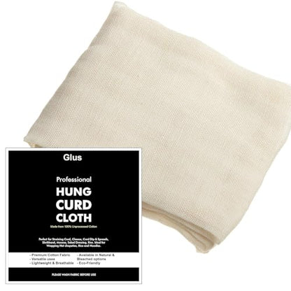 Glus Pure Cotton Muslin Cloth, Natural, Pre-Washed, for Idli Steaming,Cheese Making, Hung Curd,Tea Stainer Cloth Length:2Metre,Width:1Metre (2m X 1m)
