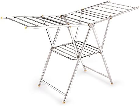 Priya Heavy Duty Rust-Free Stainless Steel Foldable Storage Cloth Drying Stand/Clothes Dryer Stands/Laundry Racks with for Indoor/Outdoor/Balcony (Butterfly Model) (L- 64 inch * W-20 inch * H-36 inch)