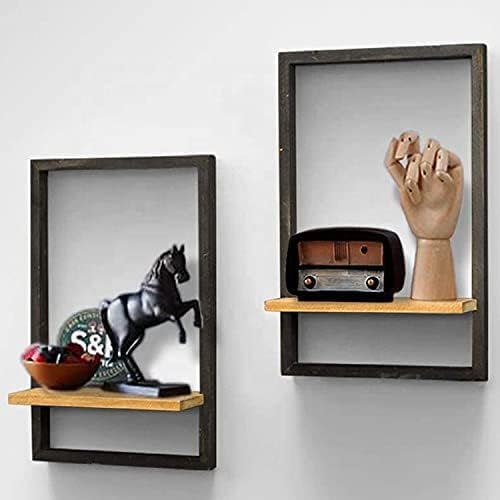 15inch Floating Wall Shelves Wall Mounted Set of 2, Rustic Large Wall Shelf with Ledge for Bathroom Bedroom Kit