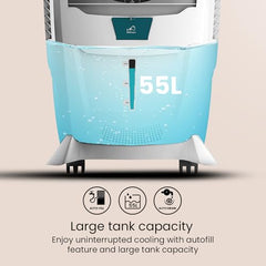 Crompton Ozone 55 Litres Desert Air Cooler for home | Large & Easy Clean Ice Chamber | 4-Way Air Deflection | High Density Honeycomb Pads | Everlast Pump | Auto Fill