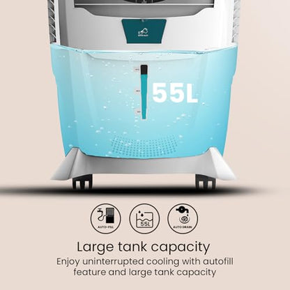 Crompton Ozone 55 Litres Desert Air Cooler for home | Large & Easy Clean Ice Chamber | 4-Way Air Deflection | High Density Honeycomb Pads | Everlast Pump | Auto Fill