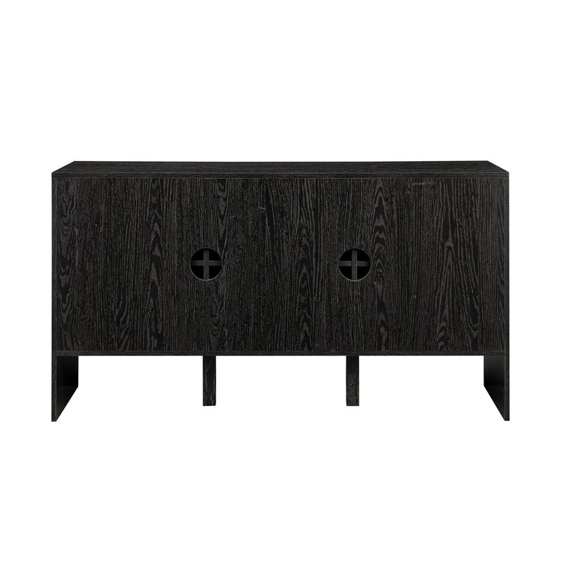 Anishka 55" Contemporary Wood Detailed 3-Door Sideboard