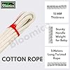 Bloomico 5 Meter Baby Cradle Cotton Rope | 15mm Thick White Thottil Kayiru for Newborn Jhula Swing | Strong & Durable Baby Hammock Rope | Soft Cotton Cradle String – Pack of 1